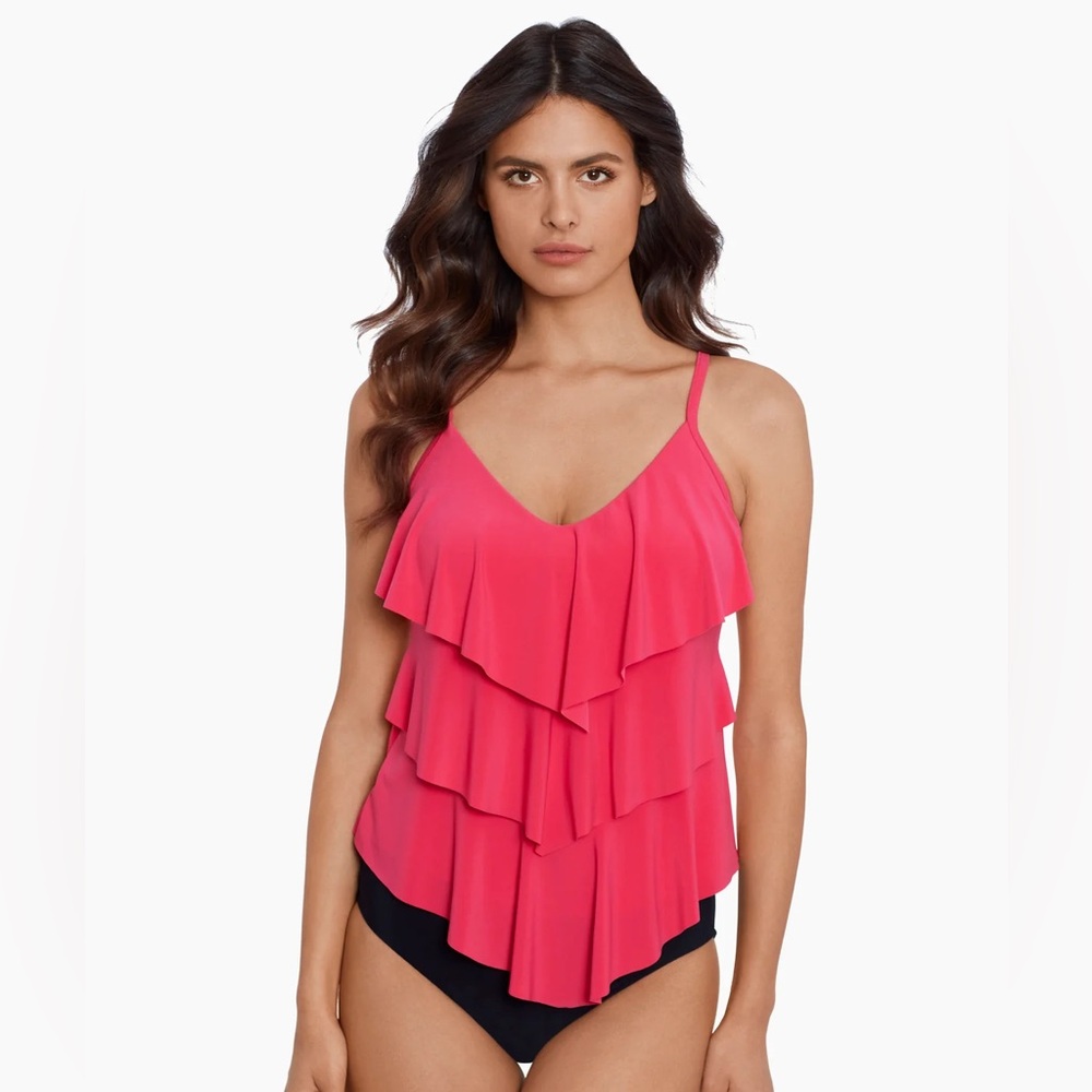 Magicsuit Rita tankini top pink ruffle 16